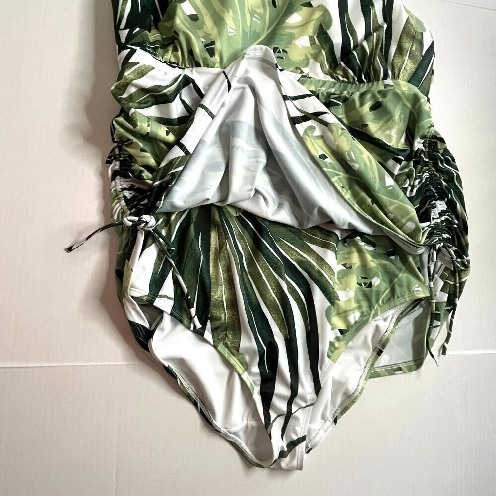 Swim by Cacique Lightly Lined No Wire 1 Piece Swimsuit Swim Dress sz 24 Tropical - Picture 5 of 13